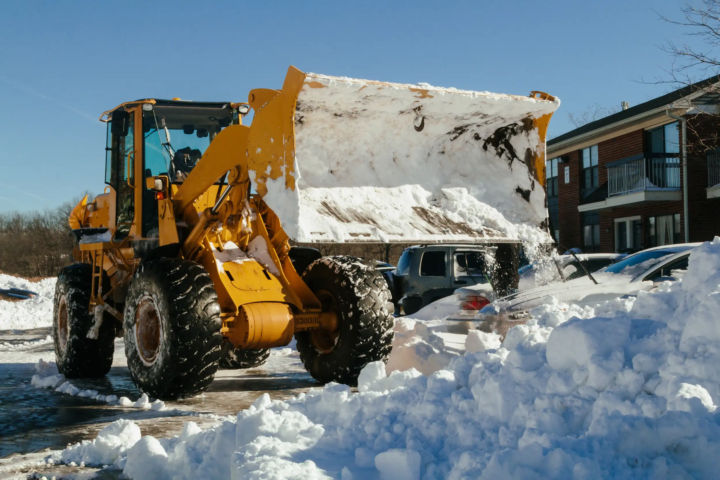mechanized-tractor-for-snow-removal-is-parked